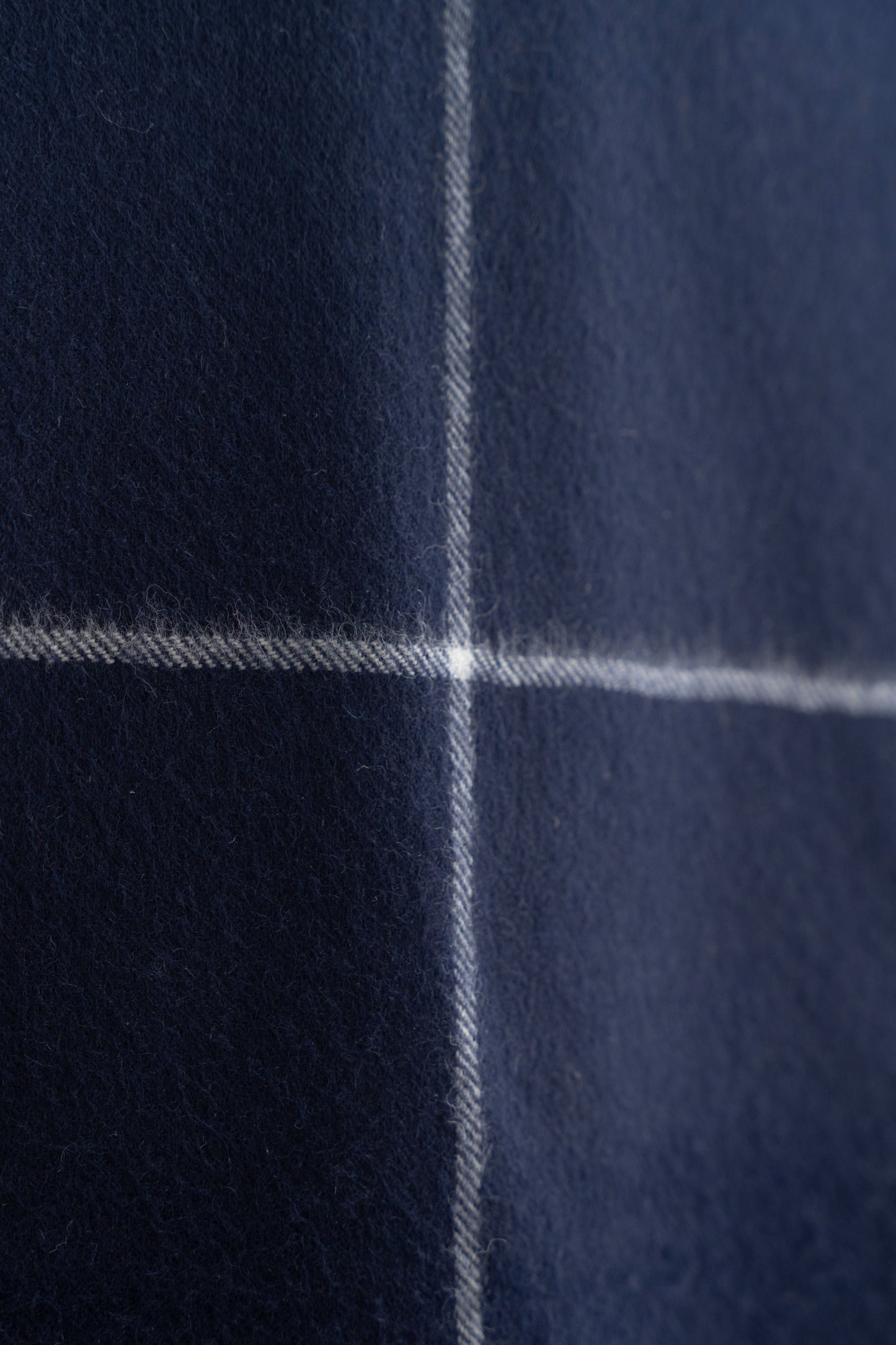 100% Baby Alpaca Windowpane Blanket - Navy