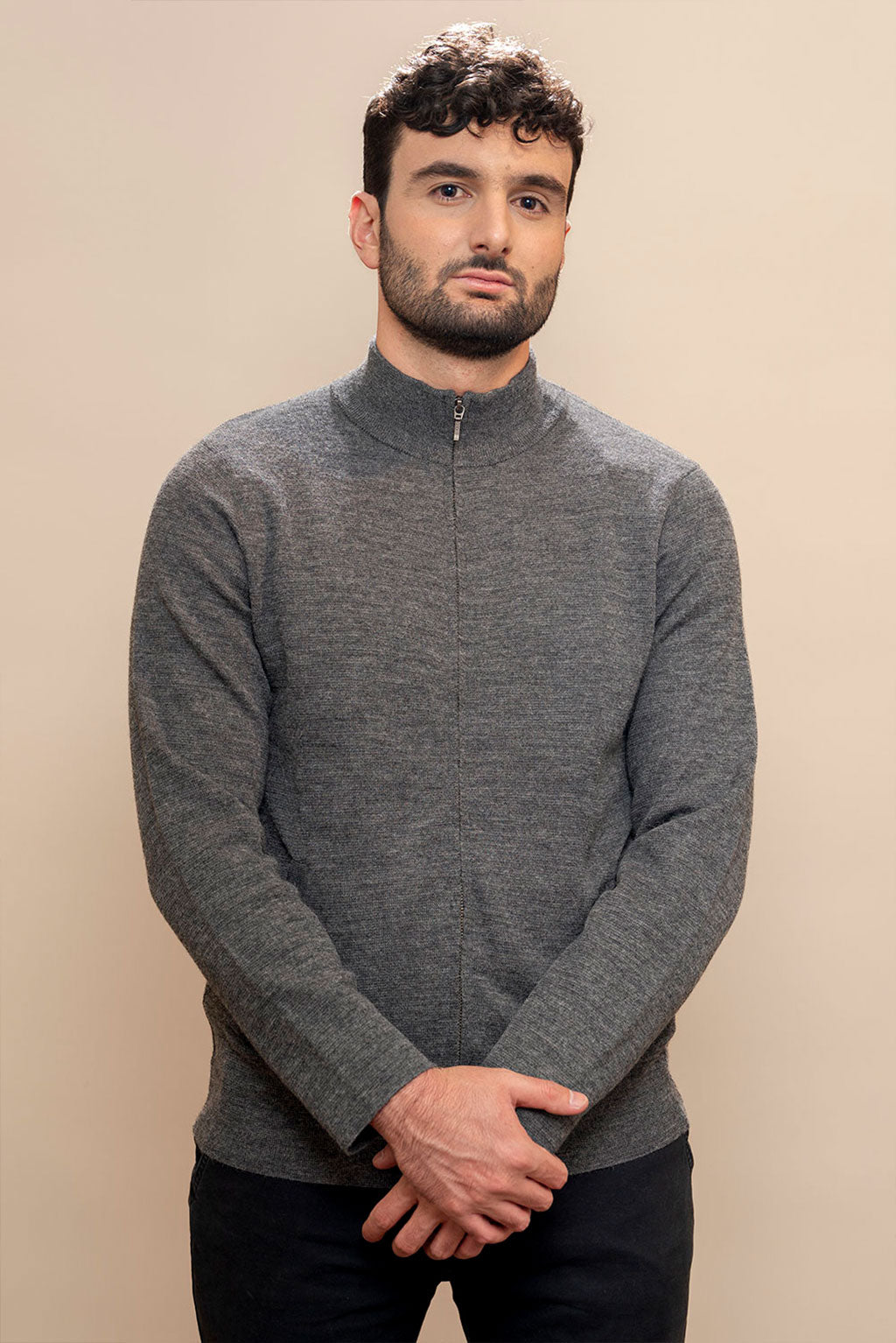 Men's Full-Zip Baby Alpaca Cardigan