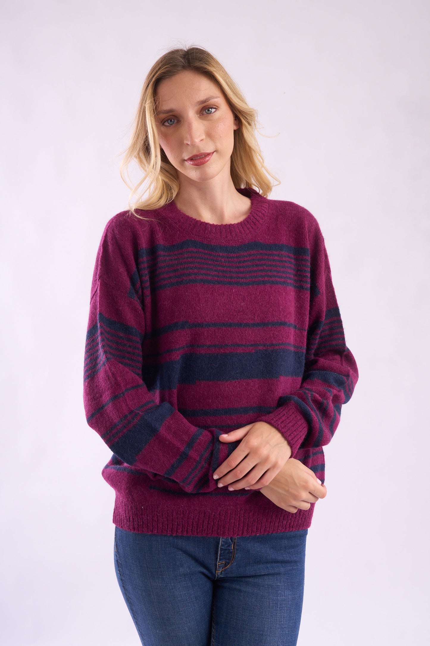 Marissa Crew-Neck Baby Alpaca Sweater