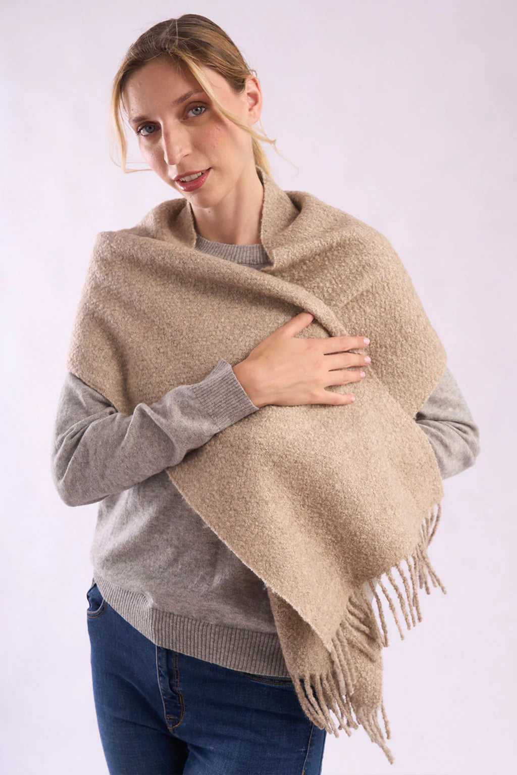 Eco Boucle Baby Alpaca & Silk Scarf