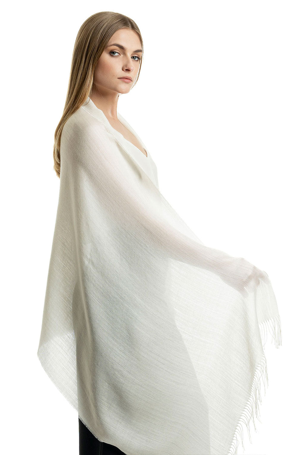 Unicolor Sateen Baby Alpaca & Silk Shawl