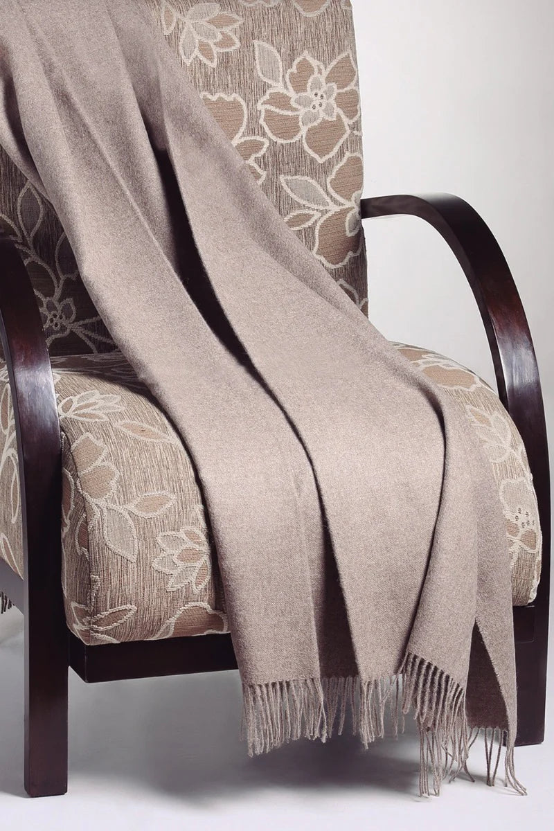 Greige 100% Baby Alpaca Blanket Throw
