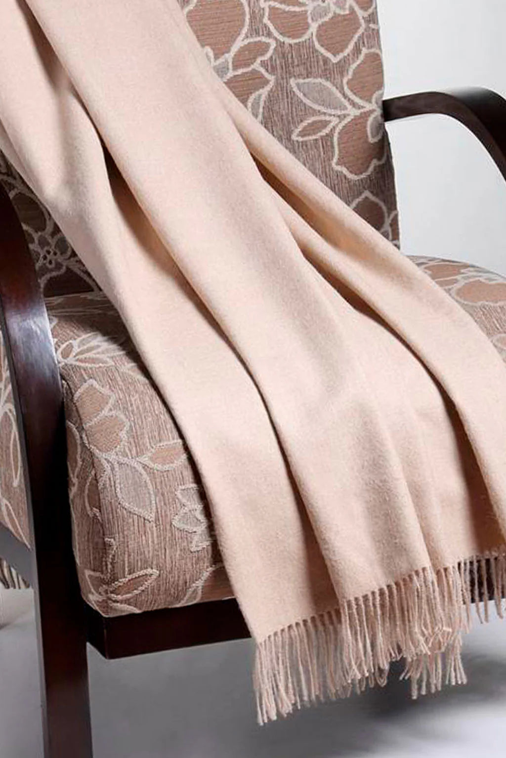 Beige 100% Baby Alpaca Blanket Throw