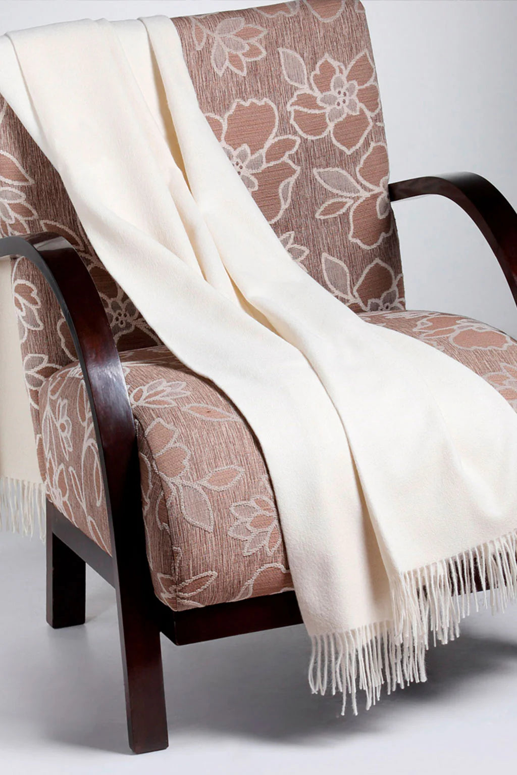 White 100% Baby Alpaca Blanket Throw