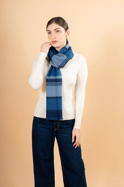 Multicolor Plaid Baby Alpaca Scarf