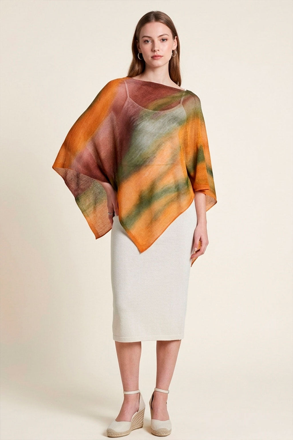 Watercolor Baby Alpaca & Silk Poncho