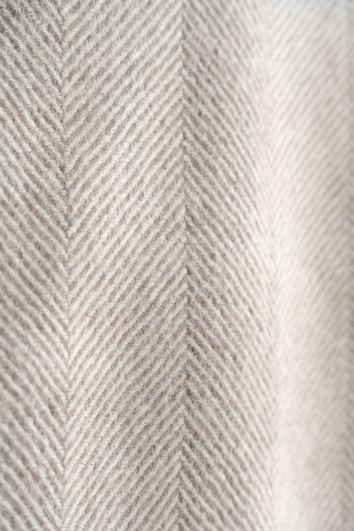 Grey Striped Herringbone 100% Alpaca Blanket