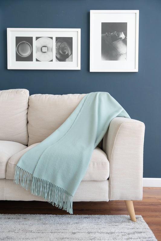 Green Solid Color Alpaca Blanket