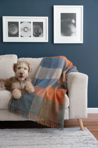 Check Pattern Multi Color 100% Alpaca Blanket