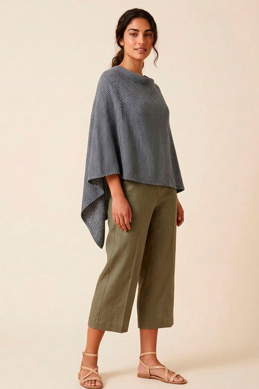 Textured Organic Cotton Poncho