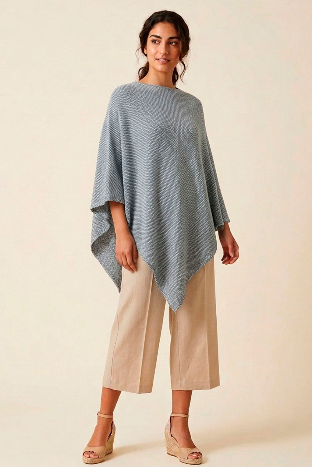 Textured Organic Cotton Poncho