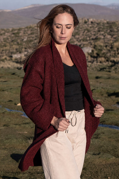 Belen Long Alpaca Cardigan / Knit Coat