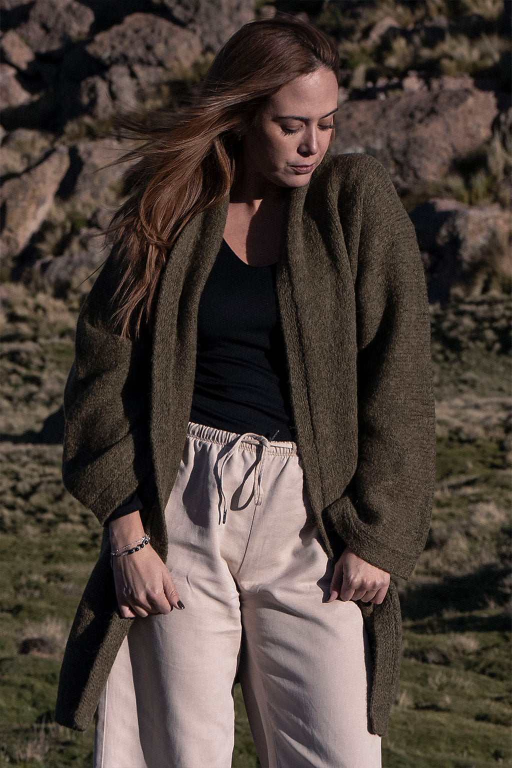 Belen Long Alpaca Cardigan / Knit Coat