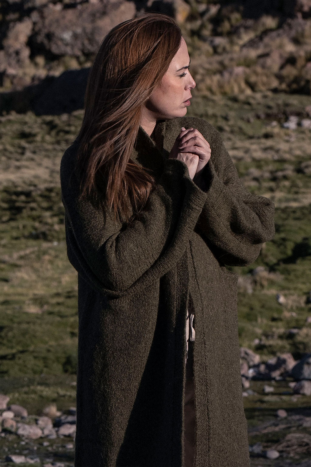Belen Long Alpaca Cardigan / Knit Coat
