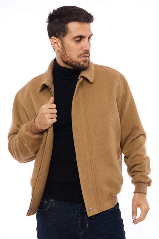 Men's Baby Alpaca Bomber Jacket