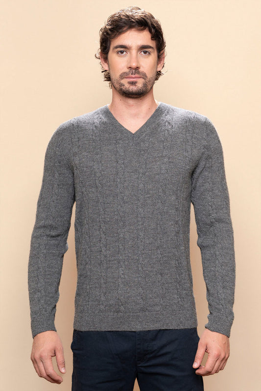 Men’s Braided Baby Alpaca Sweater
