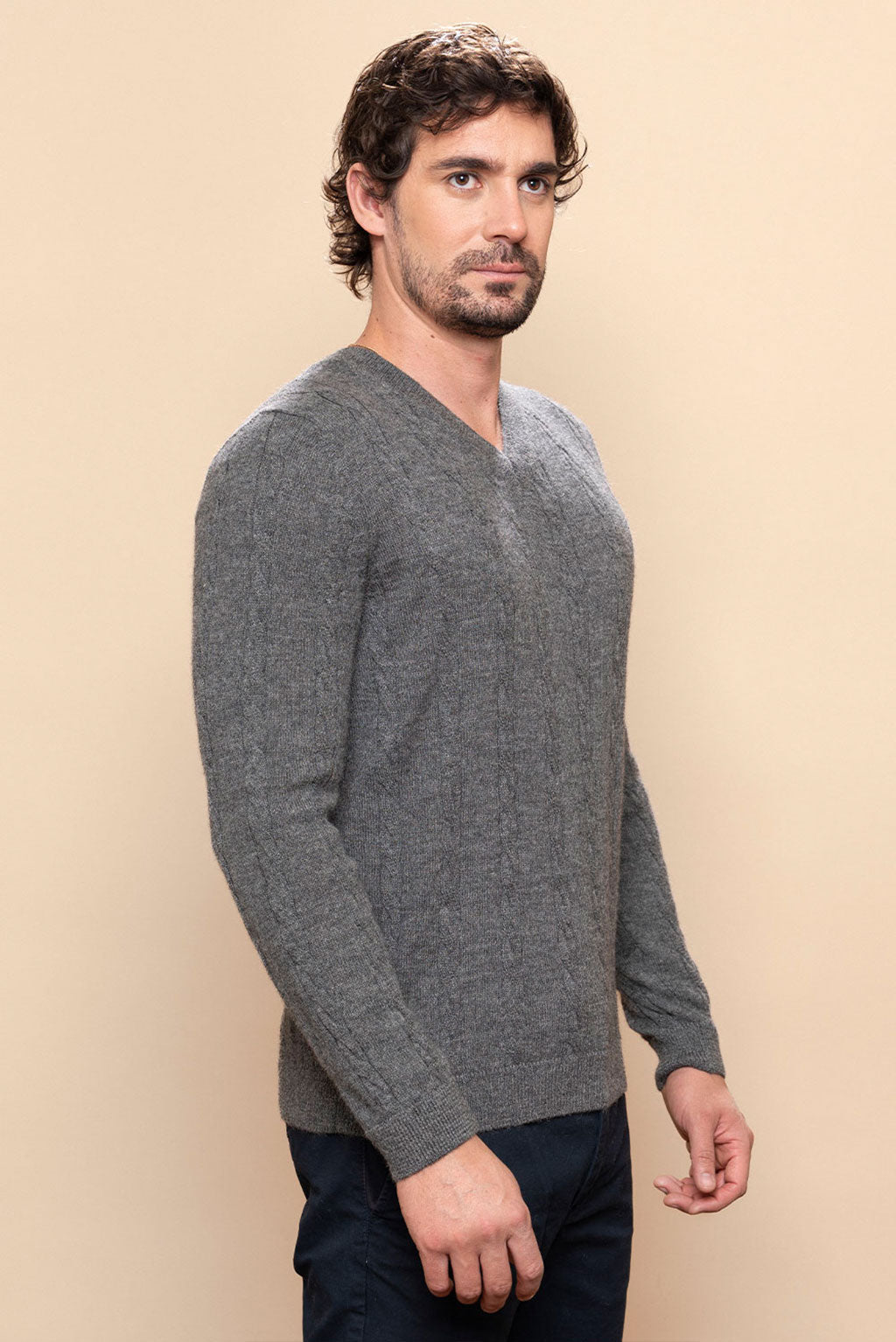 Men’s Braided Baby Alpaca Sweater