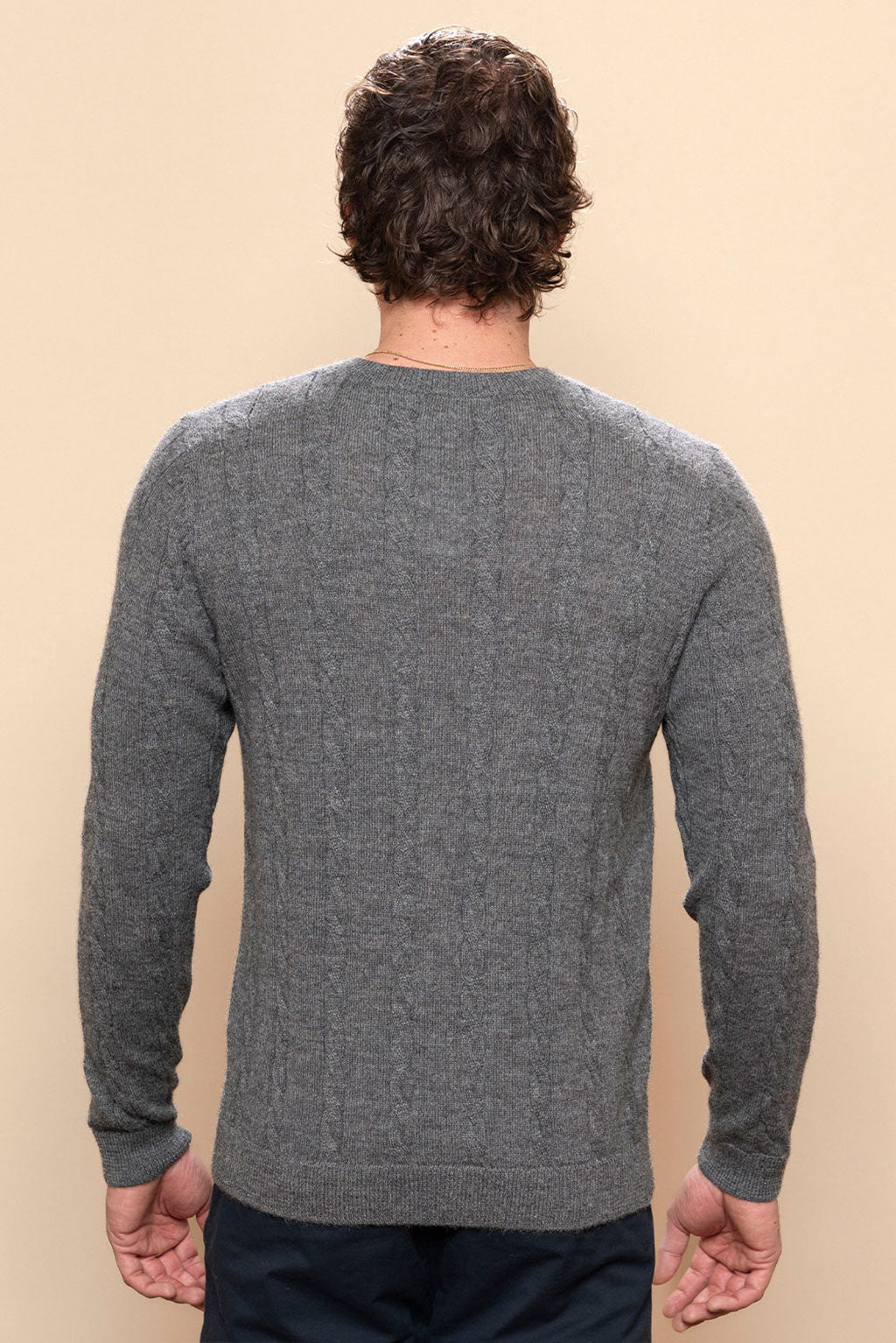 Men’s Braided Baby Alpaca Sweater