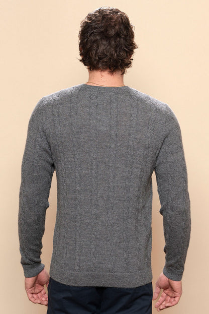 Men’s Braided Baby Alpaca Sweater