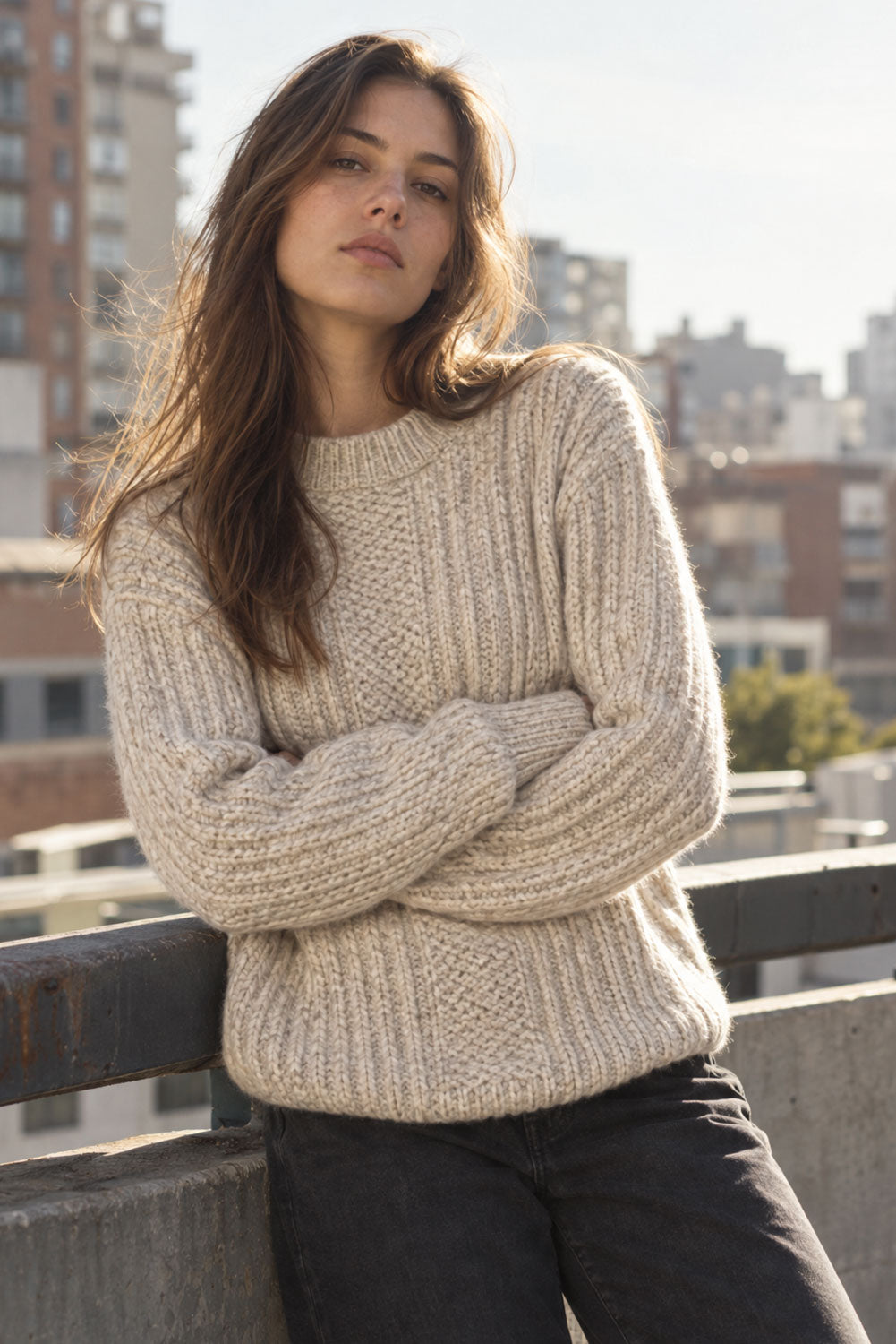 Women's Cable Baby Alpaca Sweater