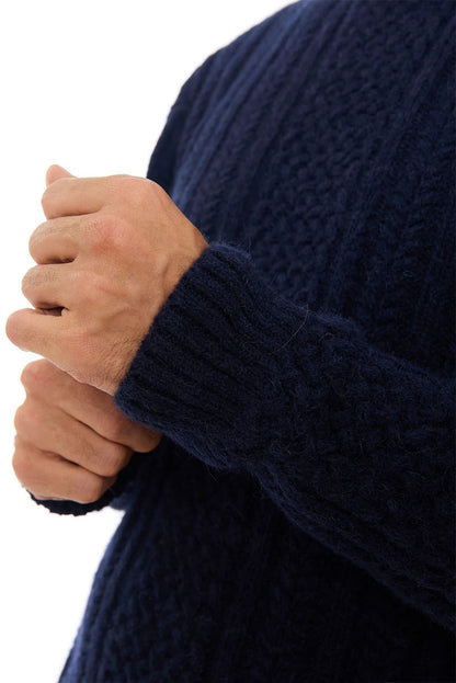 Men's Cable Baby Alpaca Sweater