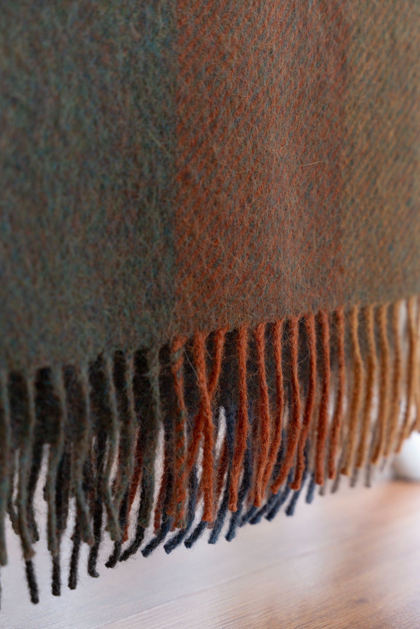 Check Pattern Natural Color 100% Alpaca Throw