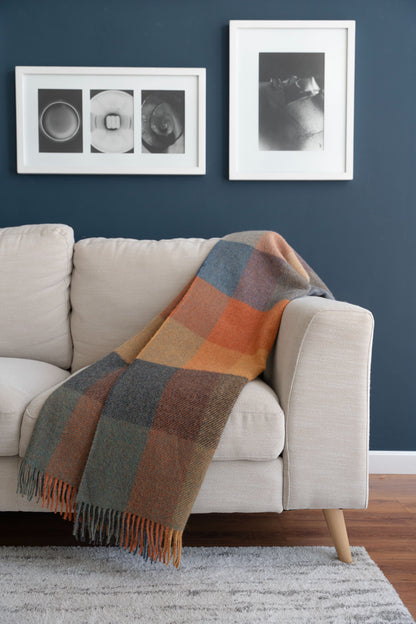 Check Pattern Natural Color 100% Alpaca Throw