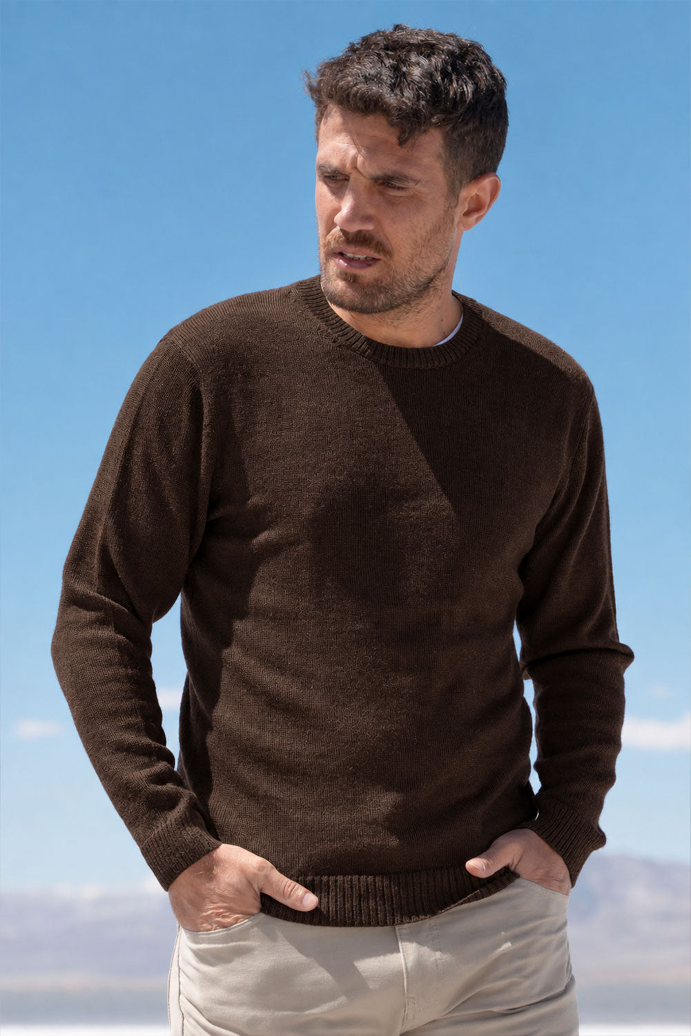 Men's Royal Alpaca Crew-Neck Sweater