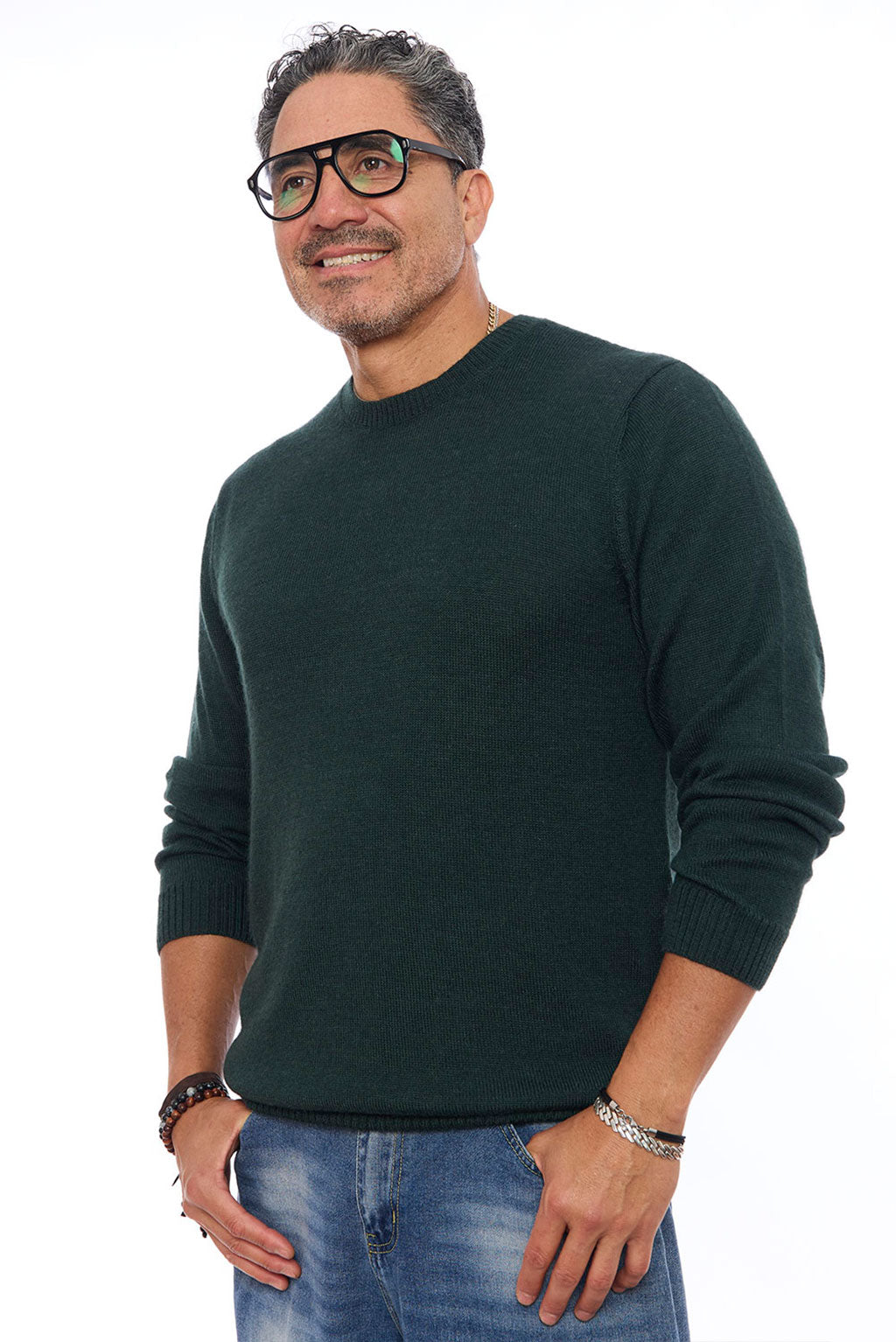 Men's Royal Alpaca Crew-Neck Sweater