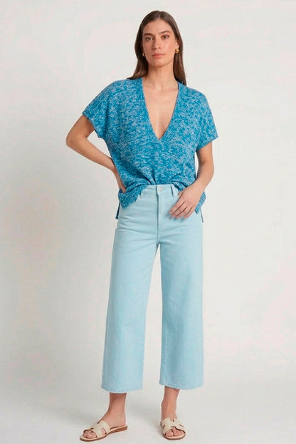 Marled V-Neck Organic Cotton Top