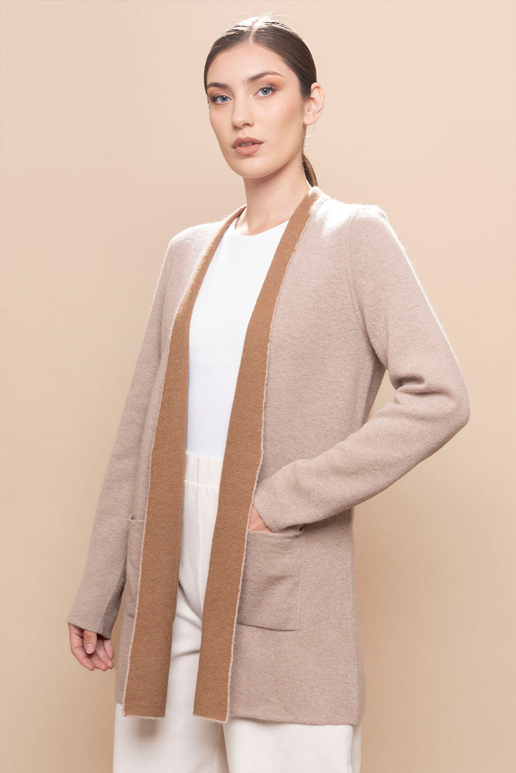 Double Faced Swing Baby Alpaca Cardigan