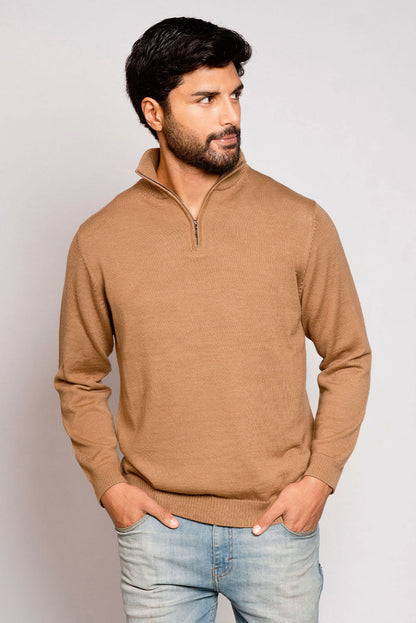 Men's Royal Alpaca Half-Zip Sweater