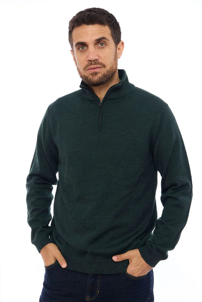 Men's Royal Alpaca Half-Zip Sweater
