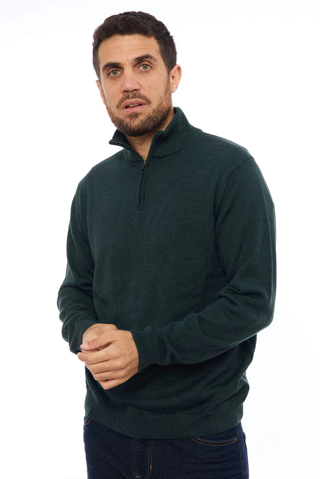Men's Royal Alpaca Half-Zip Sweater
