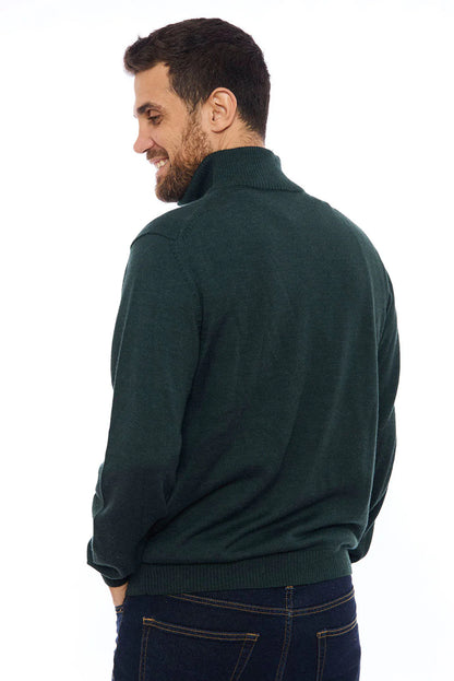 Men's Royal Alpaca Half-Zip Sweater