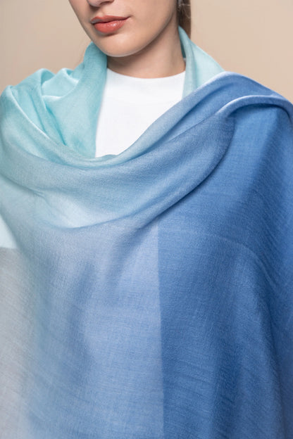 Hand Dye Gradient Baby Alpaca & Silk Shawl