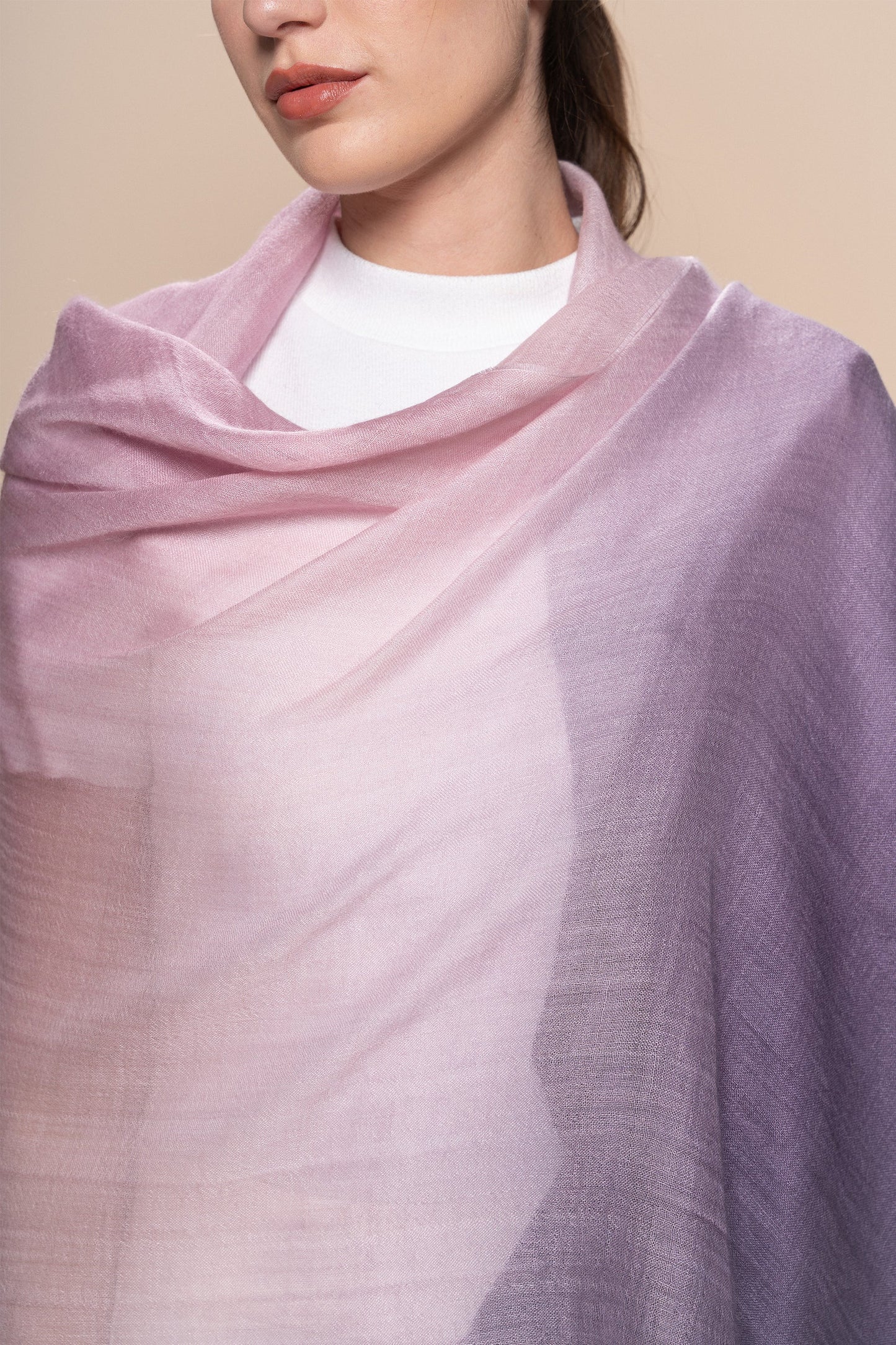 Hand Dye Gradient Baby Alpaca & Silk Shawl