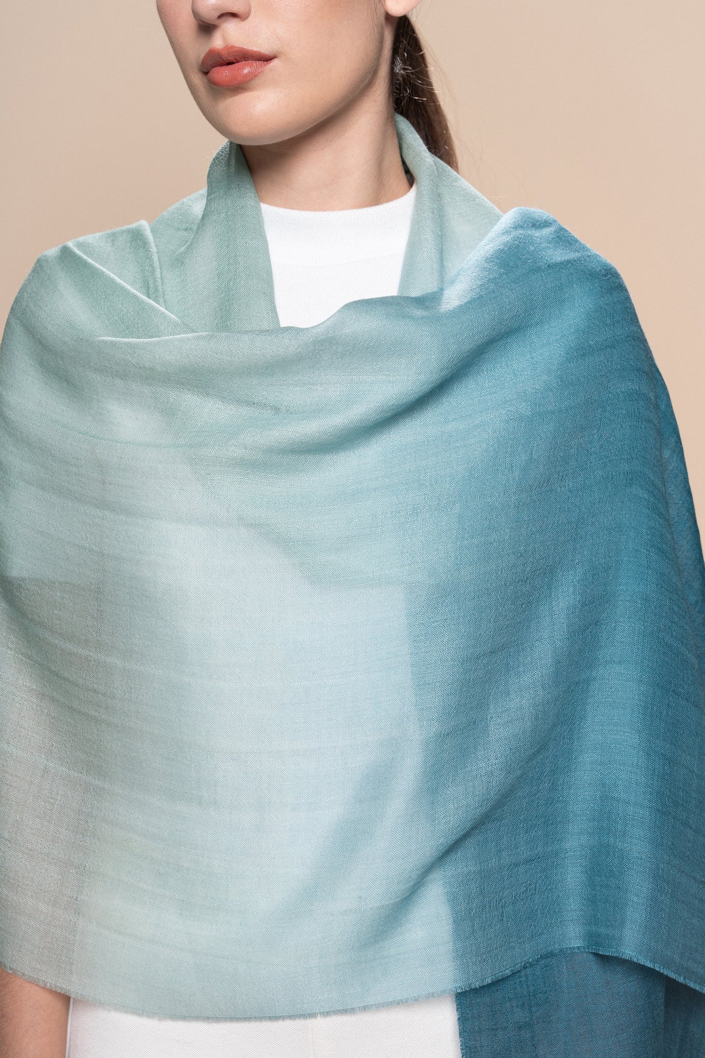 Hand Dye Gradient Baby Alpaca & Silk Shawl