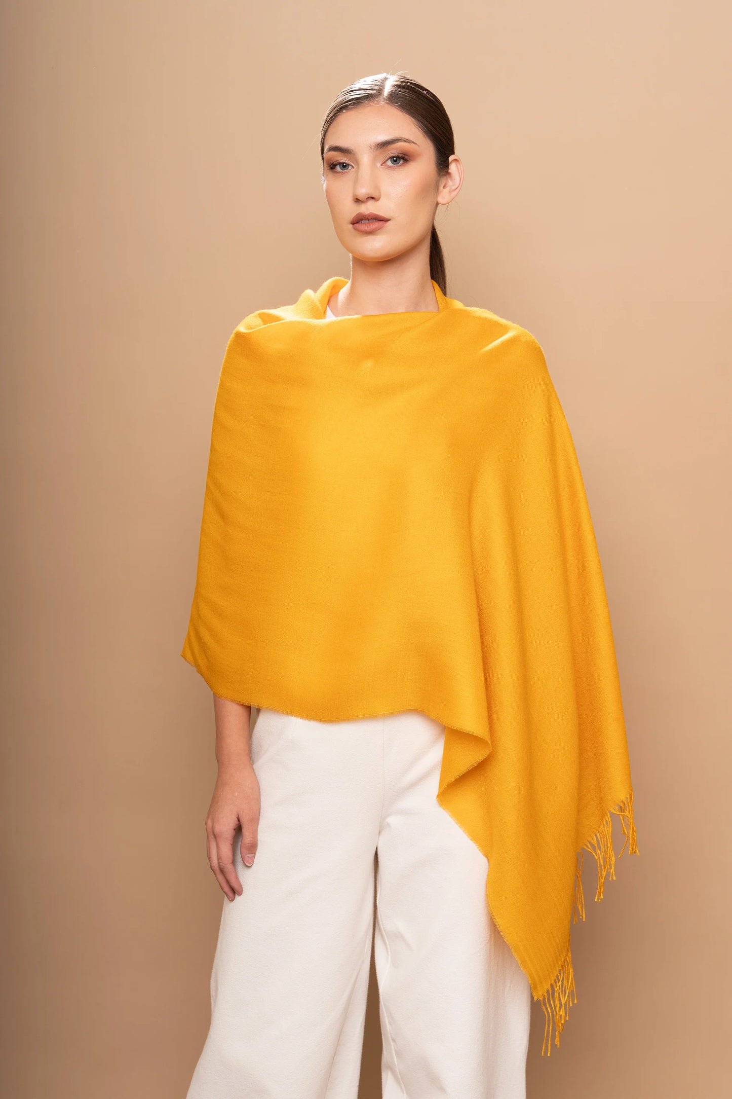 Unicolor Sateen Baby Alpaca & Silk Shawl
