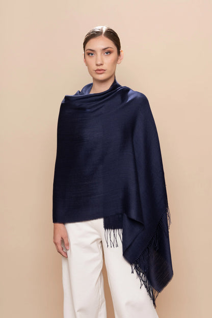 Unicolor Sateen Baby Alpaca & Silk Shawl