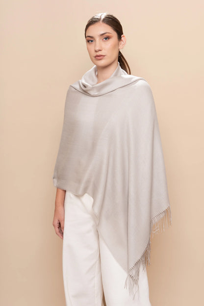 Unicolor Sateen Baby Alpaca & Silk Shawl