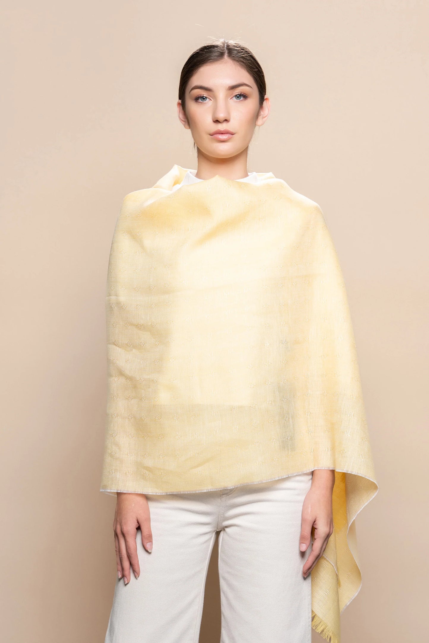 Classic Linen & Baby Alpaca Shawl