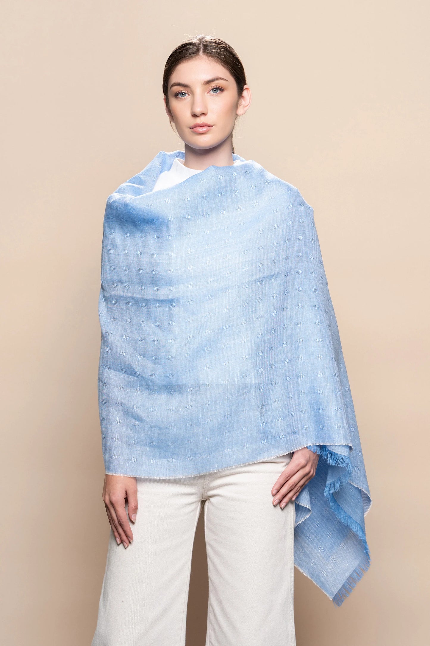 Classic Linen & Baby Alpaca Shawl