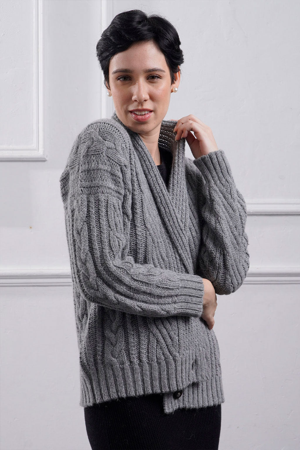 Kara Short Cable Knit Cardigan