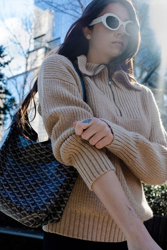 Kim Half-Zip Baby Alpaca Sweater