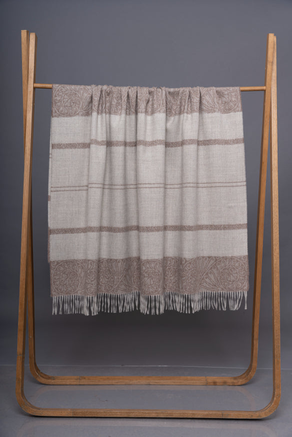 Jacquard Striped Baby Alpaca Blanket