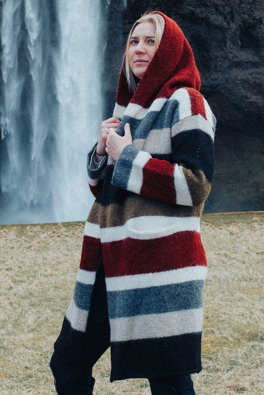 Mabel Alpaca Long Hooded Cardigan