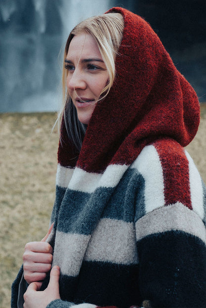 Mabel Alpaca Long Hooded Cardigan