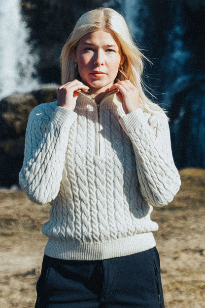 Madeline Half-Zip Baby Alpaca Sweater