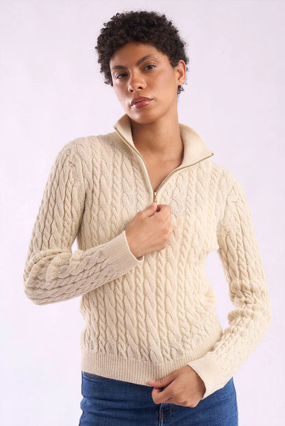Madeline Half-Zip Baby Alpaca Sweater
